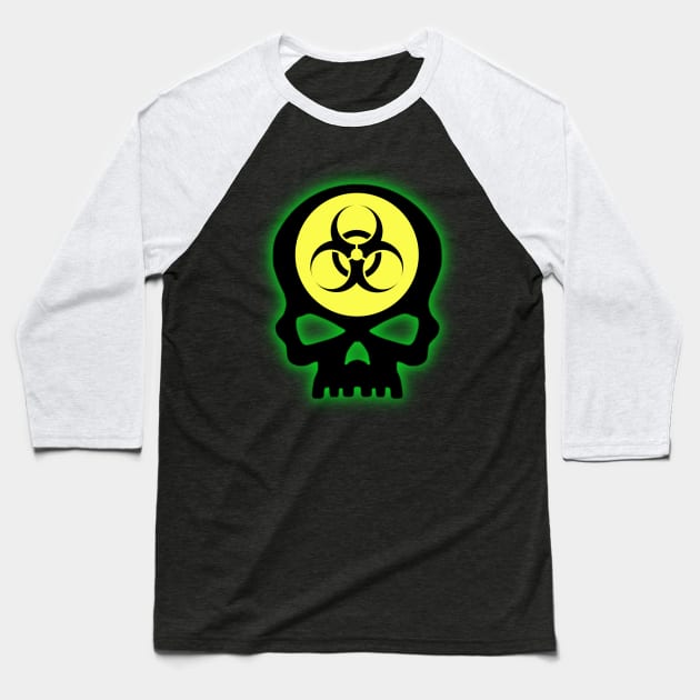 Biohazard Skull Baseball T-Shirt by Celtic Morrigan